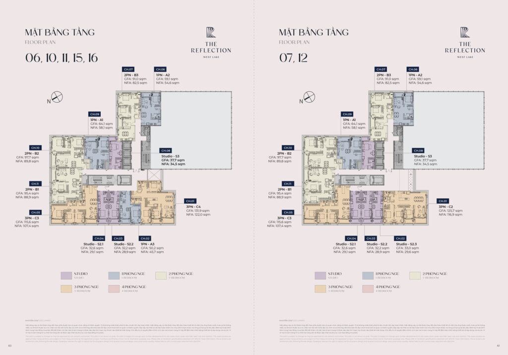 Mặt bằng dự án Reflection West Lake