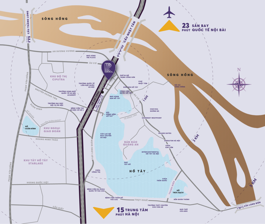 Vị trí dự án Reflection West Lake Tây Hồ